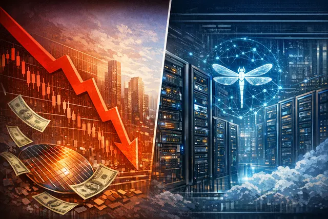 Qualcomm Dragonfly brand versus Nvidia RTX Spark chip at Computex 2026 stock slide illustration