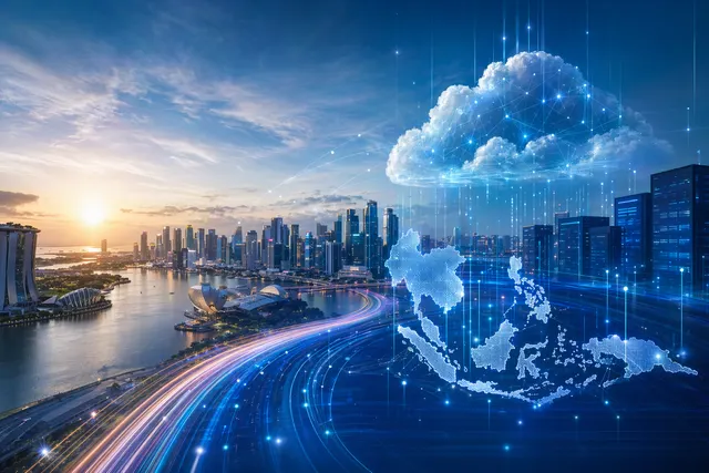AI-generated editorial image representing FPT’s Microsoft AI and cloud services milestone in Southeast Asia