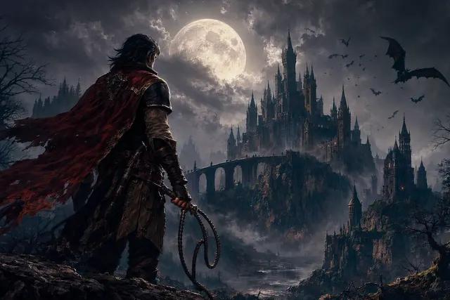 Castlevania: Belmont’s Curse editorial artwork featuring a gothic action-game setting
