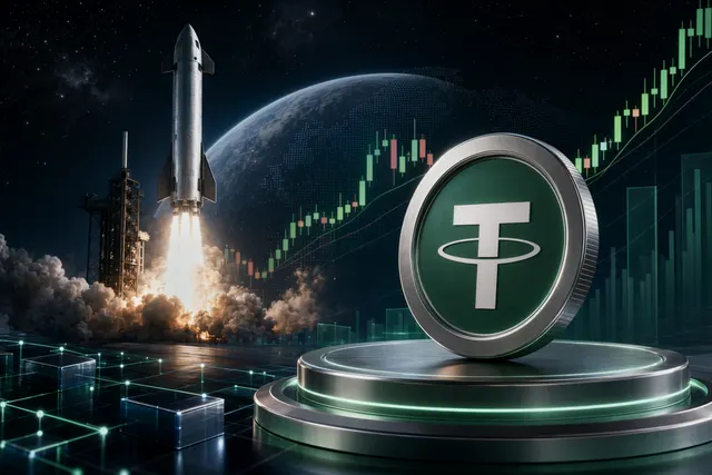 Illustration representing a synthetic SpaceX pre‑IPO perpetual futures market on a crypto exchange