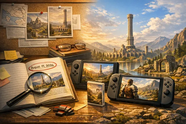 The Elder Scrolls IV: Oblivion Remastered key art featuring the game's cover with a warrior, the Imperial City, and Unreal Engine 5 lighting rework