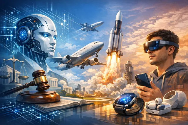 Illustration highlighting the June 17, 2026 tech tensions: a Commerce Department warning over AI export controls, a stock ticker showing SpaceX's share price dip, and the new Snap