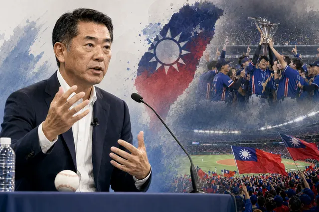 Hideki Kuriyama speaking about Taiwan baseball achievements at a Taipei seminar