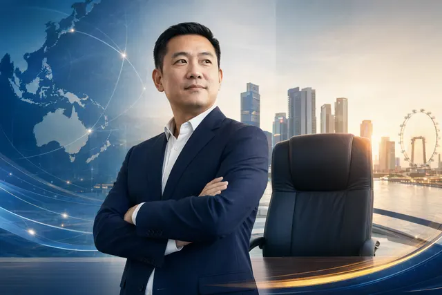 Editorial illustration about MoneyHero appointing CFO Danny Leung as interim CEO during a CEO search