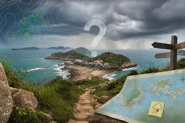 陰天下的蒲台島海岸與離島步道示意圖