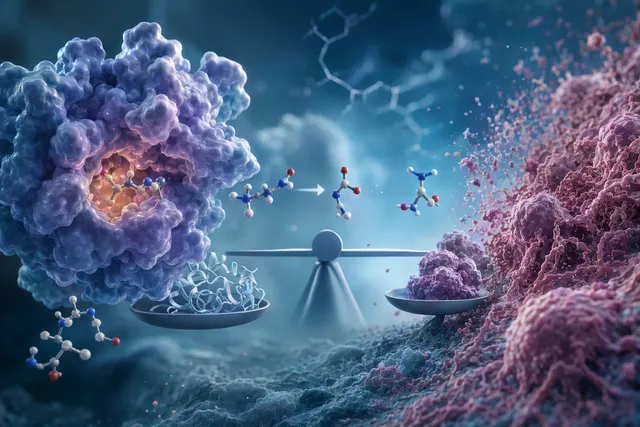 Εννοιολογική απεικόνιση engineered arginase και αποστέρησης αργινίνης σε καρκινικό περιβάλλον