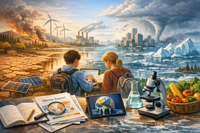 Write a 2,000 word article on climate change for students, with headings and a conclusion