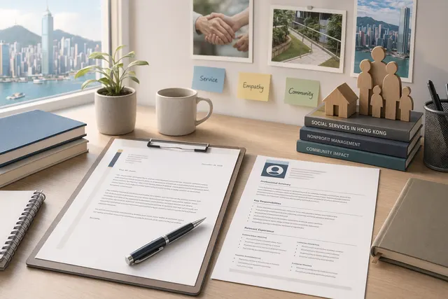 Administrative professional preparing a Project Assistant cover letter for a Hong Kong social-service organization