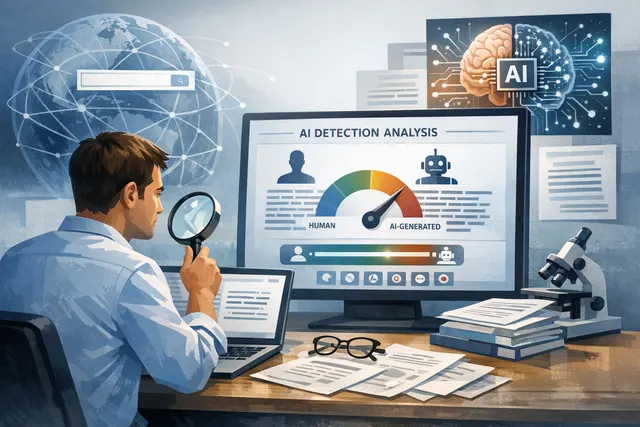 Content True AI Checker interface showing a detection verdict for AI vs human text
