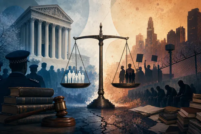Illustration for a criminal law sociology revision guide showing consensus, conflict and crime measurement themes